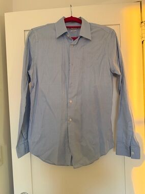 Zara Men's Sky Blue Long Sleeve Dress Shirt